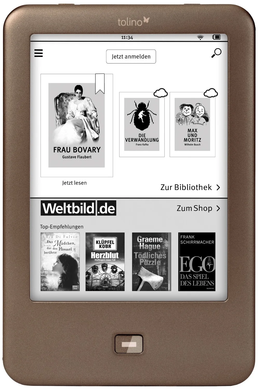 back light Tolino Shine ebooks reader E ink 6 inch 1024x758 backlight