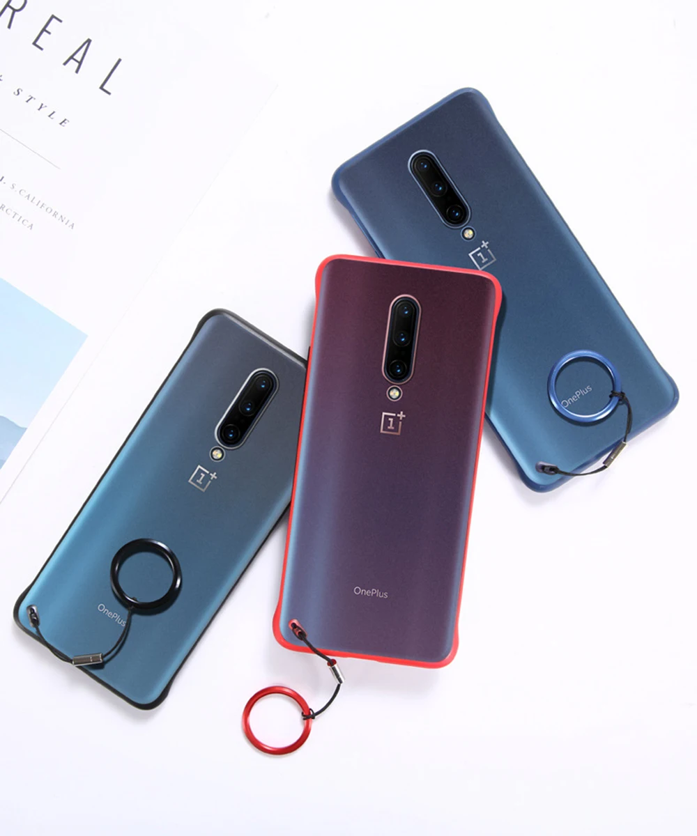 Роскошные бескаркасные тонкие чехлы для Oneplus 7 Pro One Plus Oneplus7 Oneplus7Pro Жесткий PC матовый прозрачный чехол Funda рамка брелок