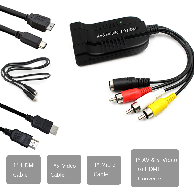 RCA S-Video к HDMI видео адаптер конвертер с USB кабель для HDTV DVD s видео к hdmi кабель rca/av к hdmi - Цвет: micro svideo hdmi