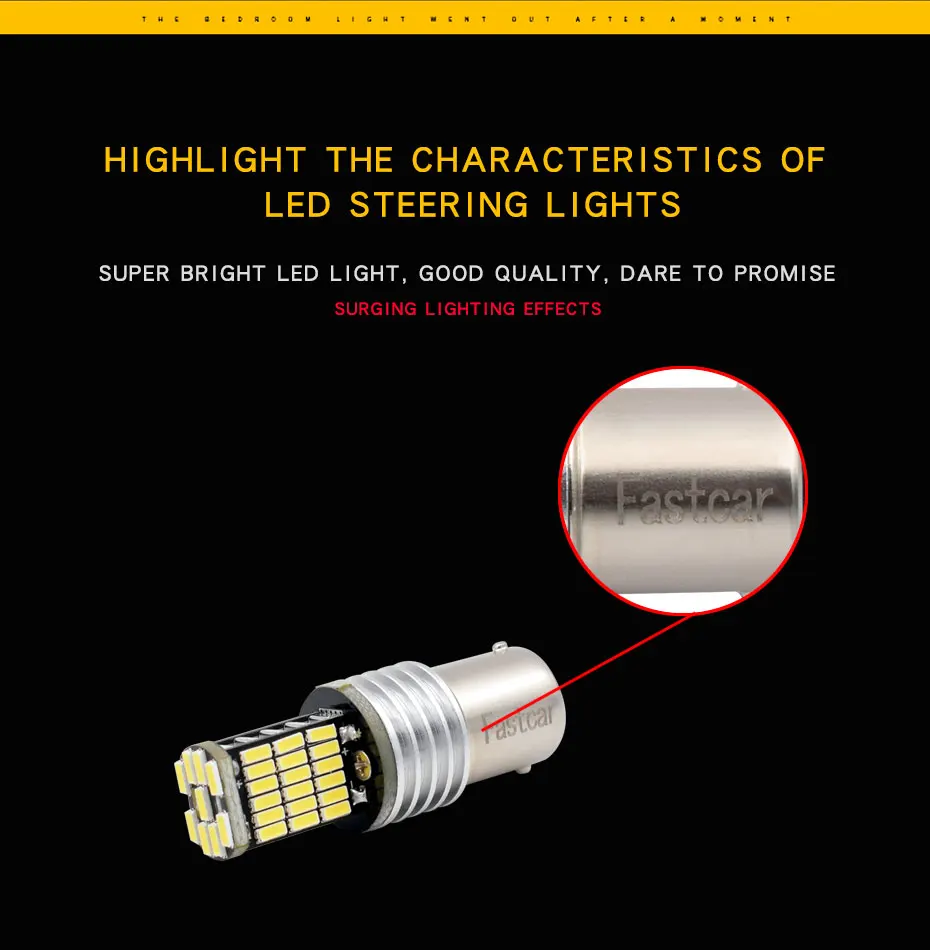2x 1156 BA15S 1157 LED Car BAY15D Bulb P21 5W Canbus Error Free Tail Signal Brake Stop Reverse DRL Lights 45 SMD White 12V-24V (5)