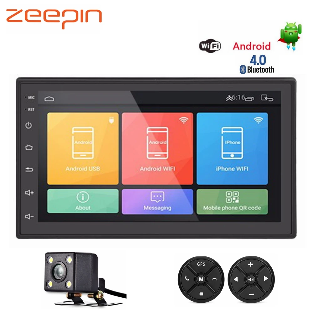 

2Din Android Car DVD Player AM FM Radio Bluetooth GPS Navigation WiFi Stereo Audio Video 7 inch Universal Car Multimedia Player