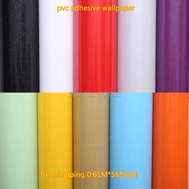 0.61*5m Vinyl Self Adhesive Wallpaper Roll for Furniture Bathroom Kitchen PVC Stickers Wall paper foil furniture wardrobe door