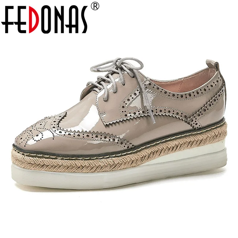 

FEDONAS Fashion Patent Leather Shallow Platforms Shoes Summer Cross-tied Solid Women Flats Classic Design Square Toe Shoes Woman