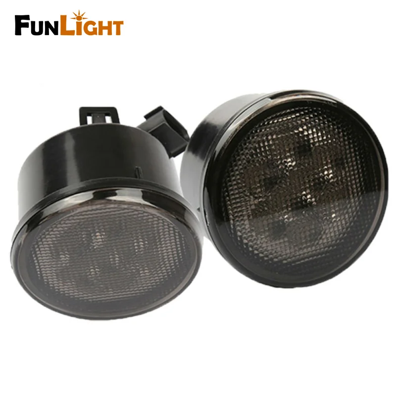 Black LED Light Front Fender Flares Side Marker Turn Signal Light LED Side Marker Lamp For Jeep Wrangler JK 2007~2015 Amber (6)