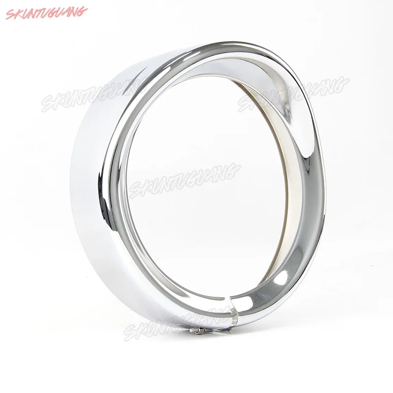 Chrome 7 inch Headlight Visor Trim Beauty Ring Trim Ring for Harley