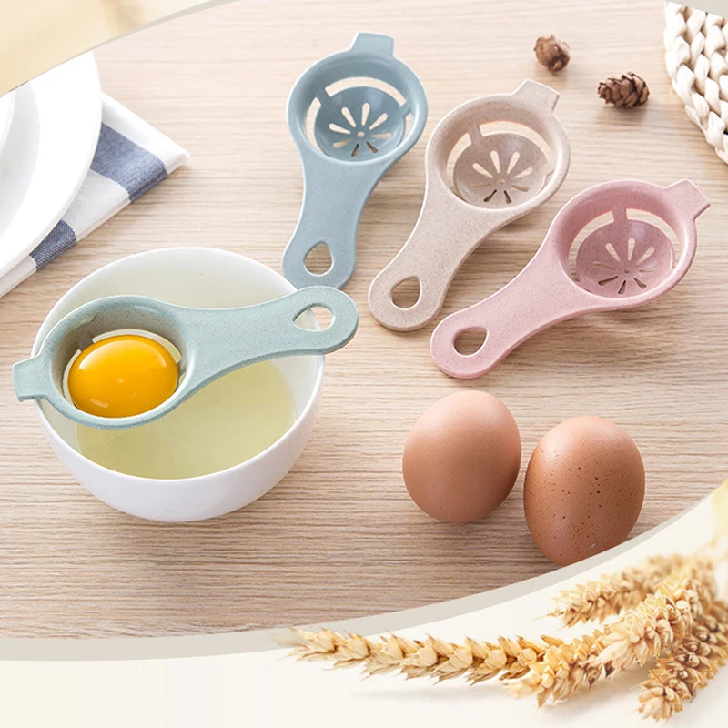 Eco Friendly Wheat Straw Egg Separator Cute Plastic Egg White Yolk Divider Holder Practical Egg Tools Kitchen Cooking Gadgets (2)