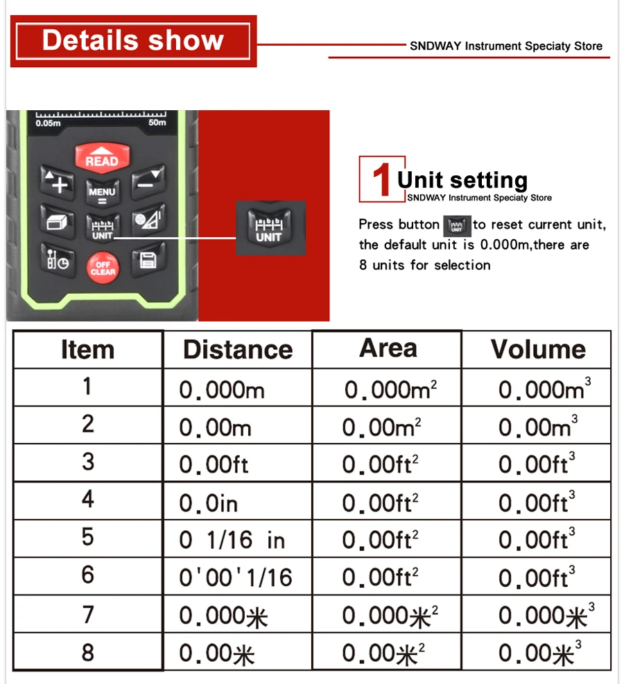 Color Screen Laser distance meter details (4)