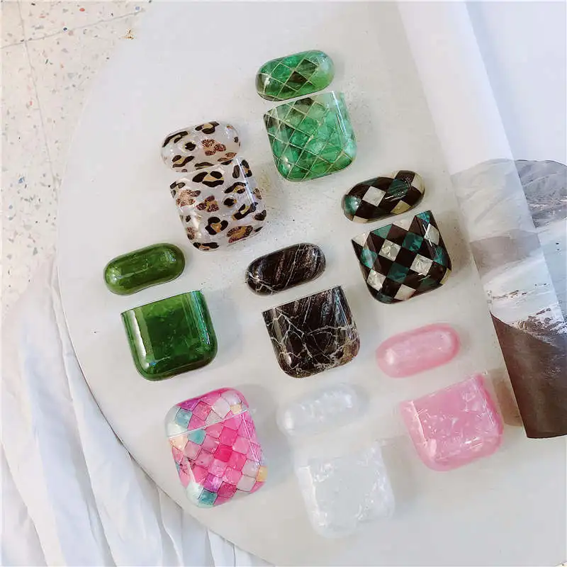 

Fashion Marble Shell Pattern Case for Apple Airpods Cover Bluetooth Wireless Earphone Case Box Bags for iPhone Headphone Case