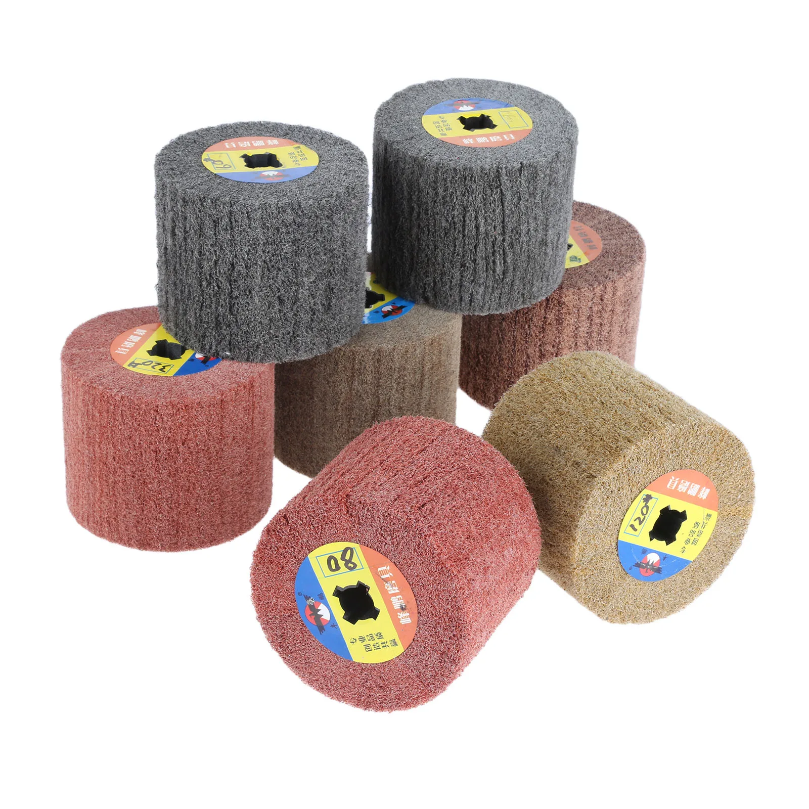 DRELD 120x100mm Non woven Abrasive Flap Wheel Brush Wire Drawing