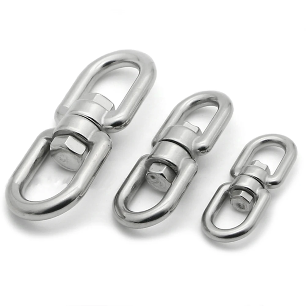 

1PCS M8 86.7mm Stainless Steel Straight Link Chain Sling Lifting Universal Swivel Chain sling Ring Eye to Eye Rigging Pet Ring