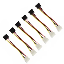 6X для IDE/SATA/Molex 4-контактный разъем для Serial ATA SATA 15-контактный разъем Мощность Кабель-адаптер