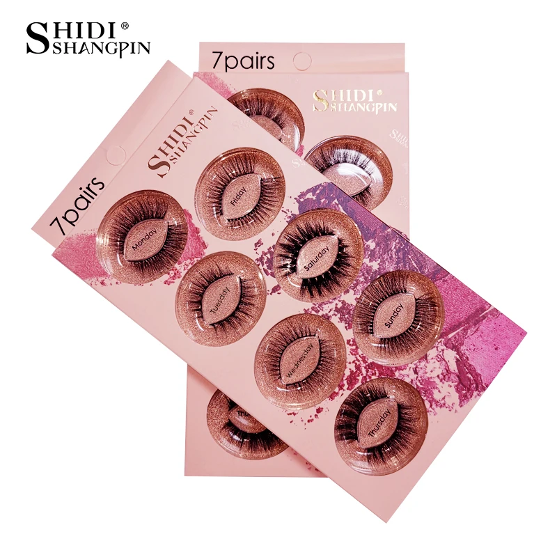 

SHIDISHANGPIN 7 pairs False Eyelashes 3D Mink Lashes Natural Lashes Long Eyelash Extensions Soft Mink Eyelashes Non Magnetic