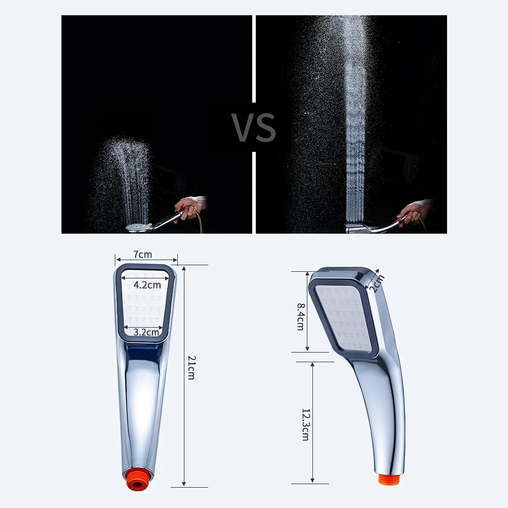 1 шт., насадка для душа с 300 отверстиями для ванной комнаты, экономный поток воды, с хромированным ABS дождем, повышающий давление, ручные смесители для душа
