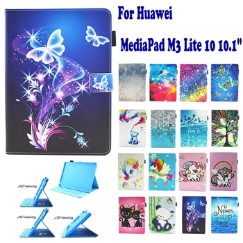 

Fashion Pattern Pu leather Case Stand holder Cover Case For Huawei MediaPad M3 Lite 10 BAH-W09 BAH-AL00 10.1 inch Tablet Coque