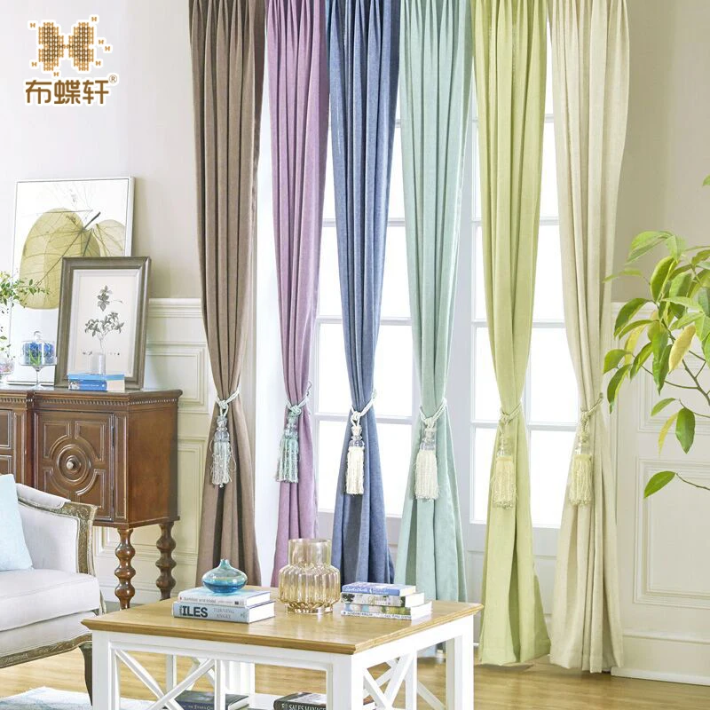Hot Sale Modern Solid Elegant And Soft Linen Window Curtains For
