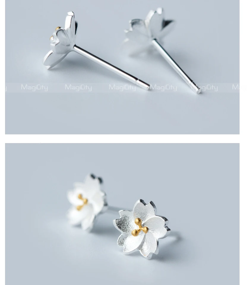 Silver Earings For Girls 925 Delicate Flower Stud Earring Sterling Silver Fashion Women Kids Child Jewelry oorbellen zilver 925 (4)
