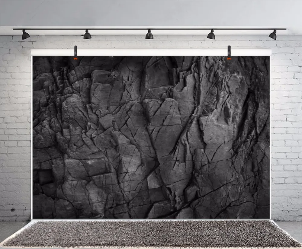 

Photo Backgrounds Dark Black Carbon Stone Marble Surface Texture Pattern Cave Portrait Photographic Backdrops Photocall Studio