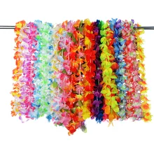 

36 Pieces Artificial Tropical Hawaiian Flowers Beautiful Silk Flower Leis Hawaiian Leis Flowers Garlands Wedding Party Decor