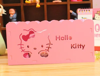 Hello kitty мультяшный анимационный тканевый чехол, коробка для домашнего декора, деревянная бумажная коробка для полотенец для дома/автомобиля, бумажный держатель для салфеток, коробка B41 - Цвет: B