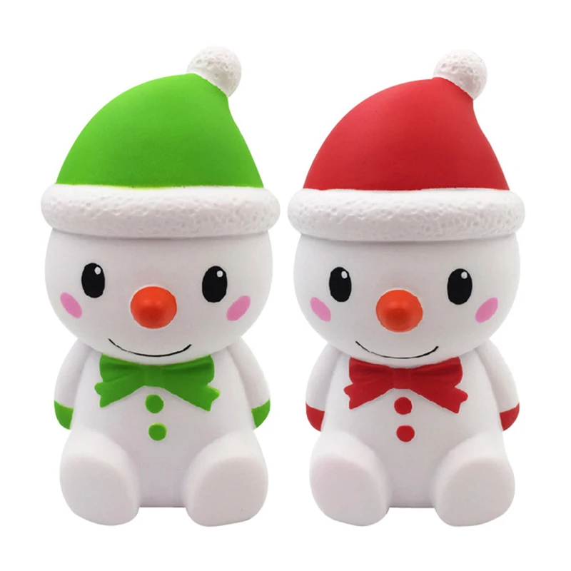Squishy Slow Rising Christmas Bowknot Snowman kawaii Squishy Jumbo Squeeze Charms Stress Relief Toy Phone Strap kid Juguetes