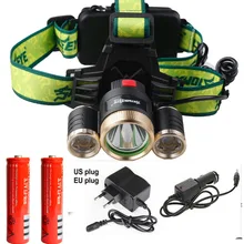 6000LM светодиодный налобный фонарь XML T6 4 режима Перезаряжаемые фара прожектор+ 2X18650 Батарея+ зарядное устройство для охоты