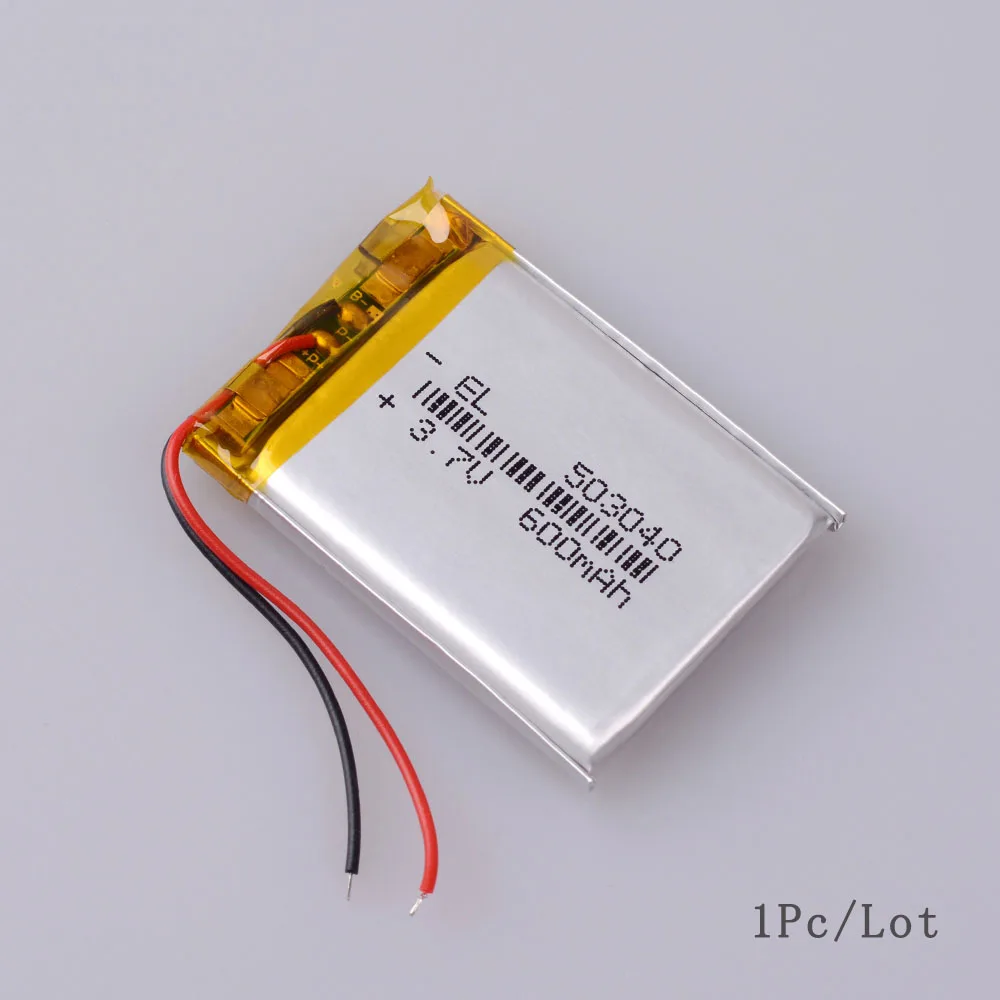 Полимерная батарея 600 mah 3,7 V 503040 умный дом MP3 колонки литий-ионная батарея для dvr, gps, mp3, mp4, DVD power bank, динамик - Цвет: 1