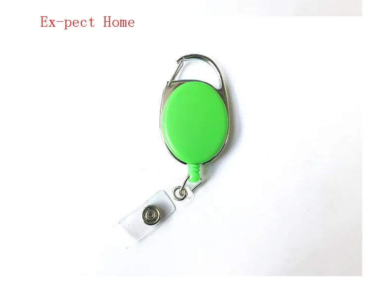 1000Pcs Retractable Pull Key Ring Chain Reel ID Lanyard Name Tag Reel Recoil Belt Key Ring Clip Card Badge Holder