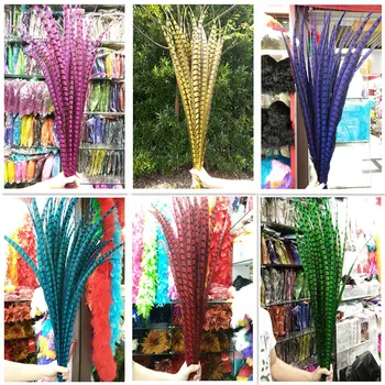 

9 Color 50pcs/lot gorgeous 90-100cm/36-40inches Natural Lady Amherst Pheasant Tail Feathers Carnival Costume Party Decor