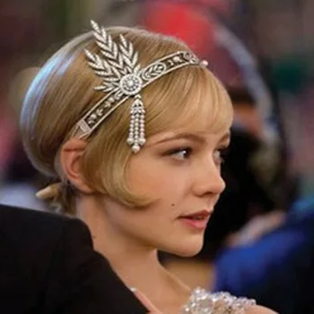 

New Wedding Bridal Great Gatsby Charleston 1920s Vintage Pearls Headpiece Headband Pearl Crown Head Hair Dress Band