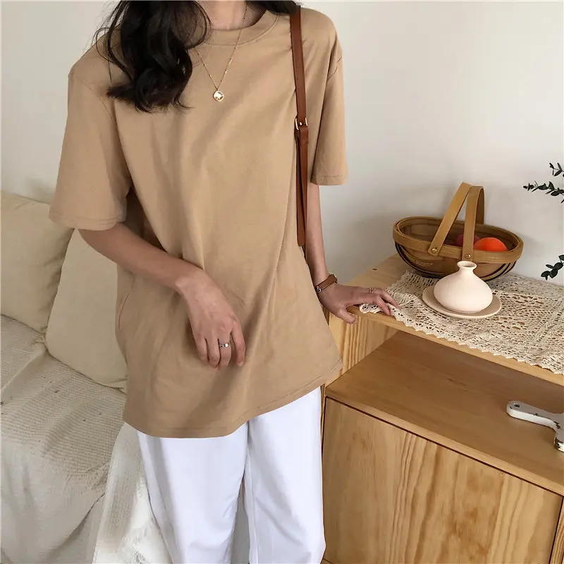 Alien Kitty 2019 New Soft Free Loose Hot Sale Solid Fresh Summer New T-shirt Women Fashion Natural