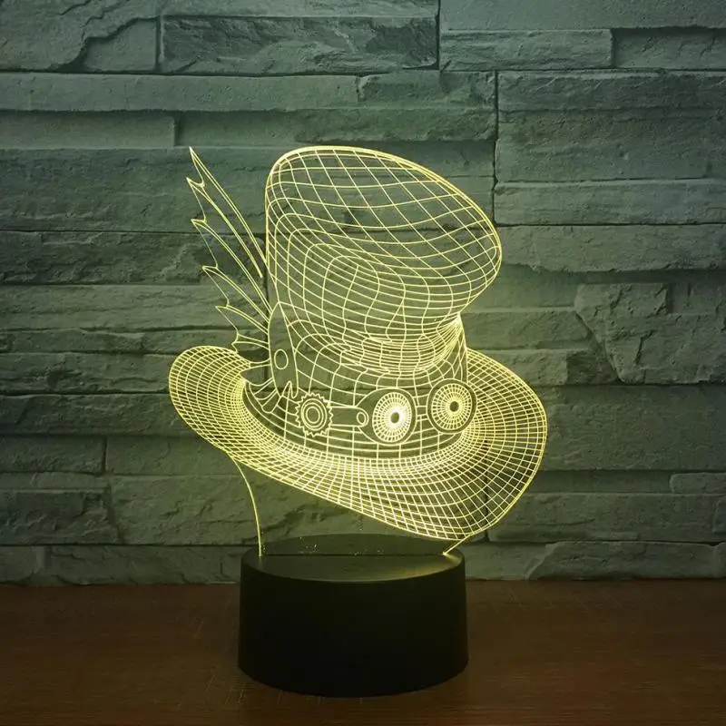 Cap Creative Novelty 3d Light Fixtures Remote Control Color Change led