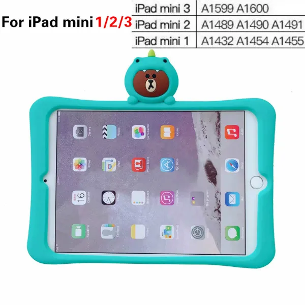 For iPad mini 123 Ударопрочный силиконовый стенд симпатичный чехол для IPad 9,7 Pro 9,7 10,5 11 Air 1 2 чехол для IPad 2/3/4 5 6 IPad Mini 1/2/3/4/5 - Цвет: For iPad mini 123