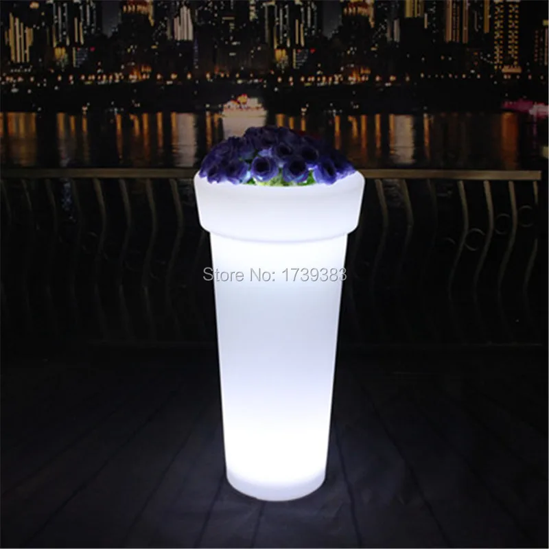 

Waterproof rechargeable battery multi-color changing led plant pot remote control led flower pot outdoor illuminated garden pots