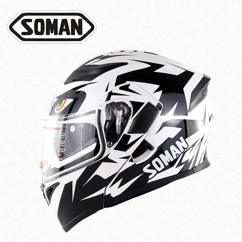 Soman 955 новые цветные мотоциклетные шлемы с двойными линзами модели для