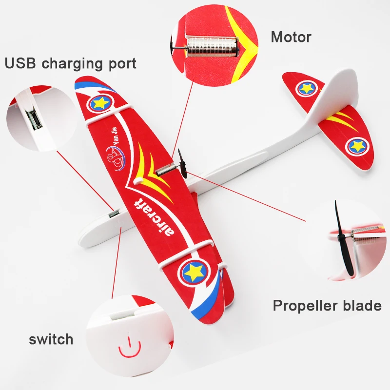 DIY биплан AB Glider пены приведенный в действие летающий самолет Перезаряжаемые Электрический самолет модель научные Развивающие игрушки для детей