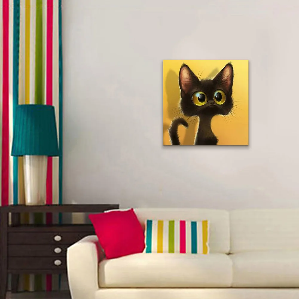1 шт. Нетканая живопись маслом Кот на настенные постеры картина стены искусства дома гостиной украшения животных