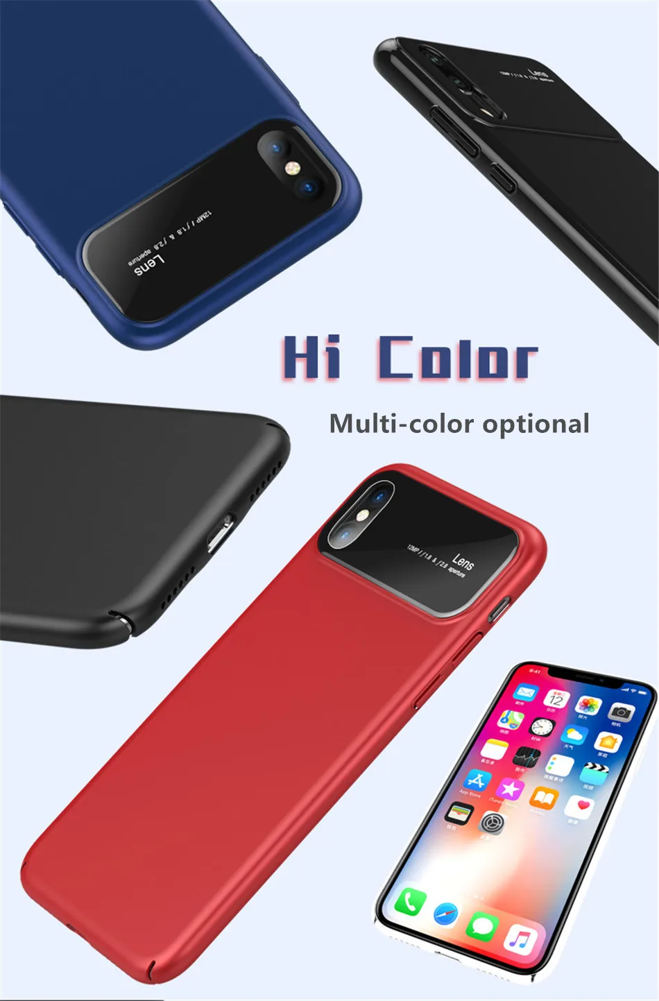 Luxury Case For iphone X 7 8 Plus 10 Tempered Glass Hard PC Hybrid Armor Cases For iphonex 10 Anti Knock Protective Phone Cover (2)