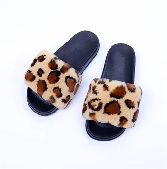 

Luxury Genuine Rex Rabbit Fur Flat Shoes Women Fashion Fur Sandal Shoes Handmade Female Slides Indoor Outdoor Slippers