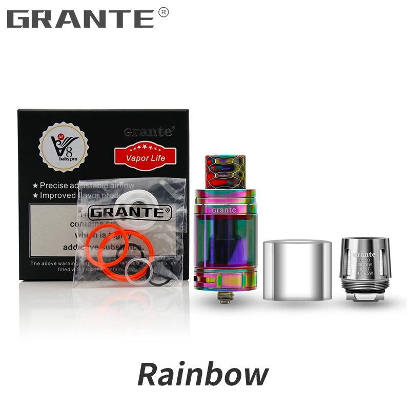 Grante TFV8 Big Baby Atomizer 510 Thread Tank With 810 Drip Tip Mouthpiece TFV8 Baby M2 Coil Glass Tube Vape Tank E Cigarette Grante TFV8 Big Baby Atomizer 510 Thread Tank With 810 Drip Tip Mouthpiece TFV8 Baby M2 Coil Glass Tube Vape Tank E Cigarette