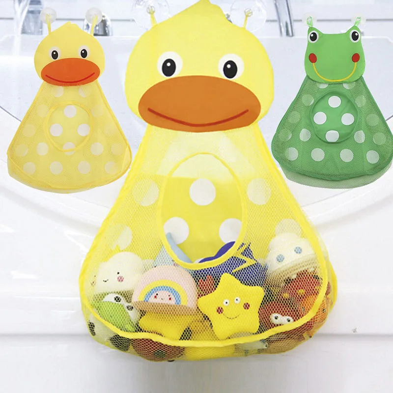 

Practical Hanging Mesh Storage Bag Bath Toy Organizer Kitchen Stuff Bath Doll Storage Basket Suction Baby Bathroom Stuff Net Bag