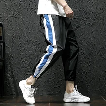 Летняя новая мужская клетчатая простая модная персональная Мужская футболка с темпером повседневные брюки свободные большие размеры дикие брюки