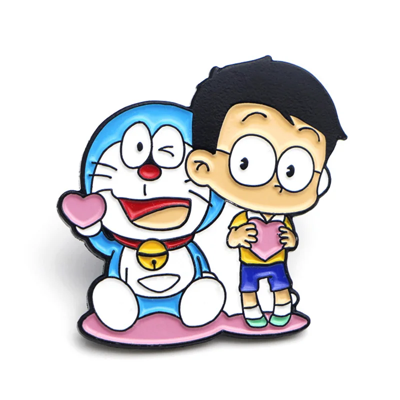 DMLSKY Doraemon милые булавки Забавный нобита ноби Панк Эмаль булавки и броши-значки для лацкана рюкзак сумки значки Ювелирные изделия Подарки M3521 - Окраска металла: 1