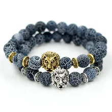 FAITHEASY натуральный пепельный синий выветривание Манао рука нитка из бисера бусины вы большой браслет