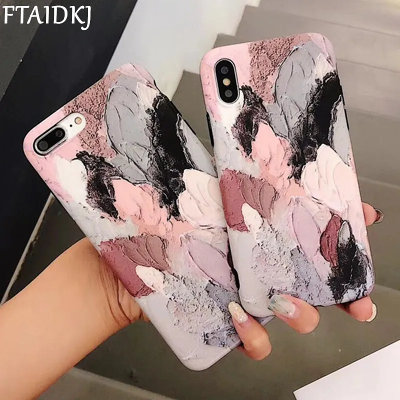 FTAIDKJ Colorful Graffiti Art Oil Painting Phone Case For iPhone X Case