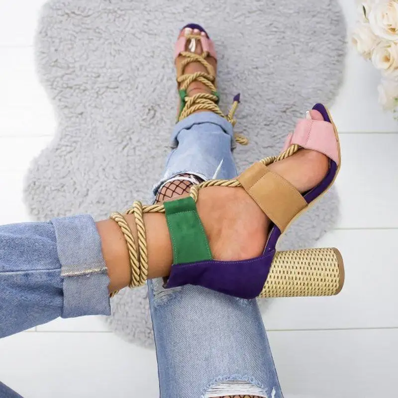 Women shoes sandals women 2019 new platform wedges shoes woman high heels hollow lace-up sandals female zapatos de mujer (24)