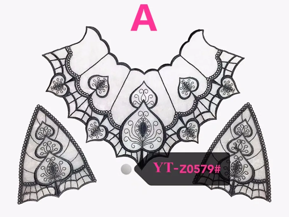 

Common size net base tiny polyester yarn embroidery collar applique, embroidery fake collar,XERY-YT180411B