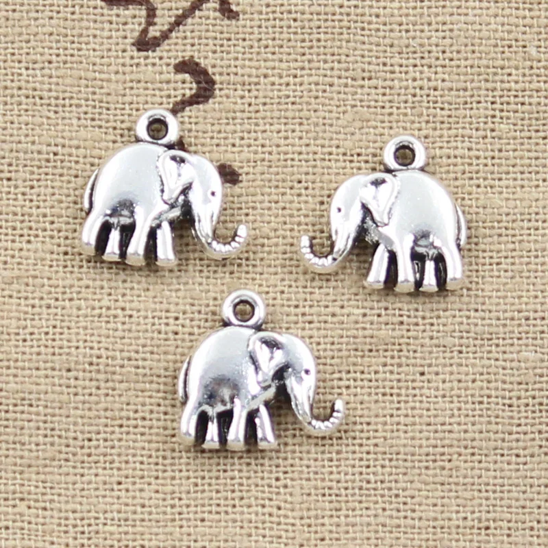 

12pcs Charms Double Sided Elephant 14x14mm Antique Making Pendant fit,Vintage Tibetan Silver color,DIY Handmade Jewelry