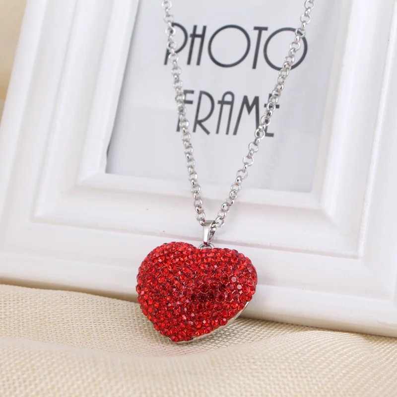 2017 Red Crystal Charm Heart Necklace Women Short Neck Accessories Choker Necklaces for Women Necklaces&Pendants XL00010 Coker