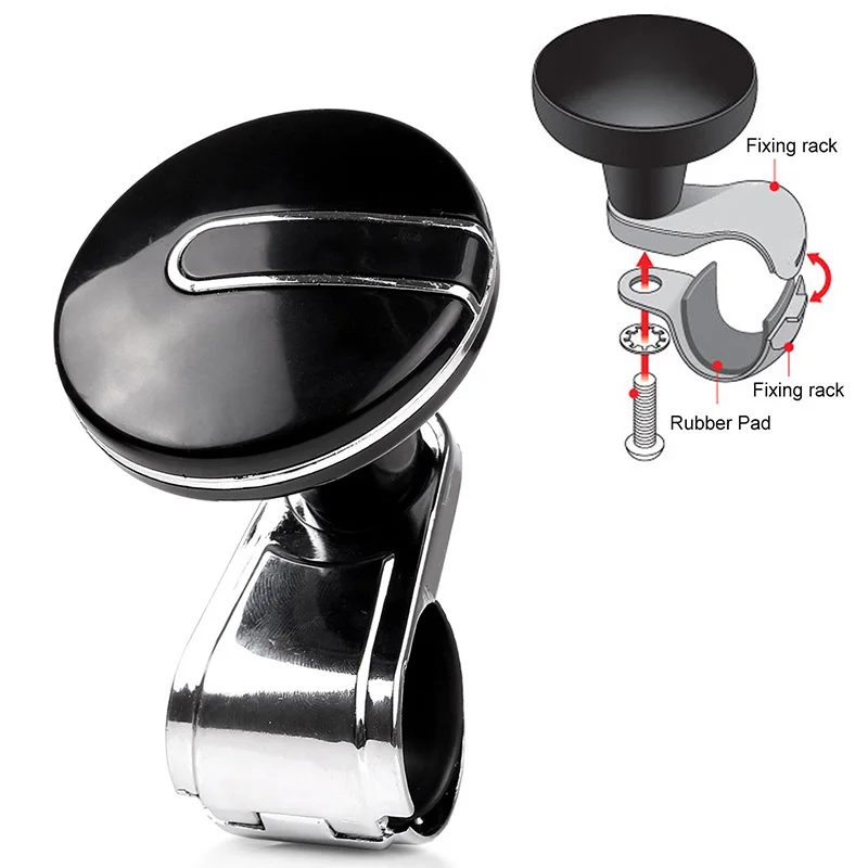 1pcs Universal Car Truck Steering Wheel Spinner Power Handle Knob Ball Black