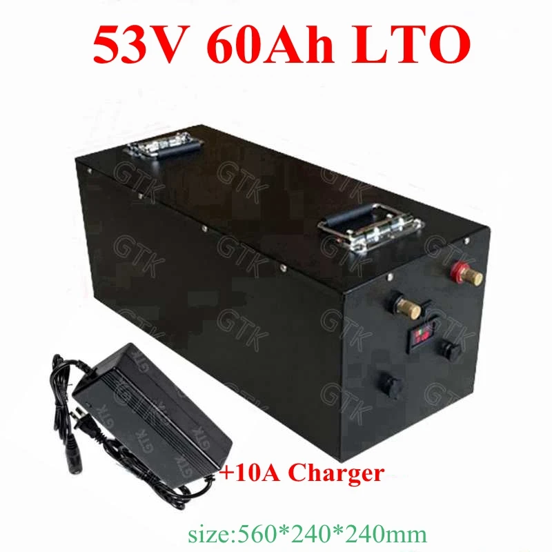 

20000 cycles LTO 53V 60Ah Lithium titanate battery Pack 2.4v LTO battery with bms for solar system Forklift Tricycle+10A Charger